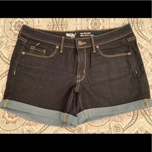 Denim Mid-Rise Midi Shorts